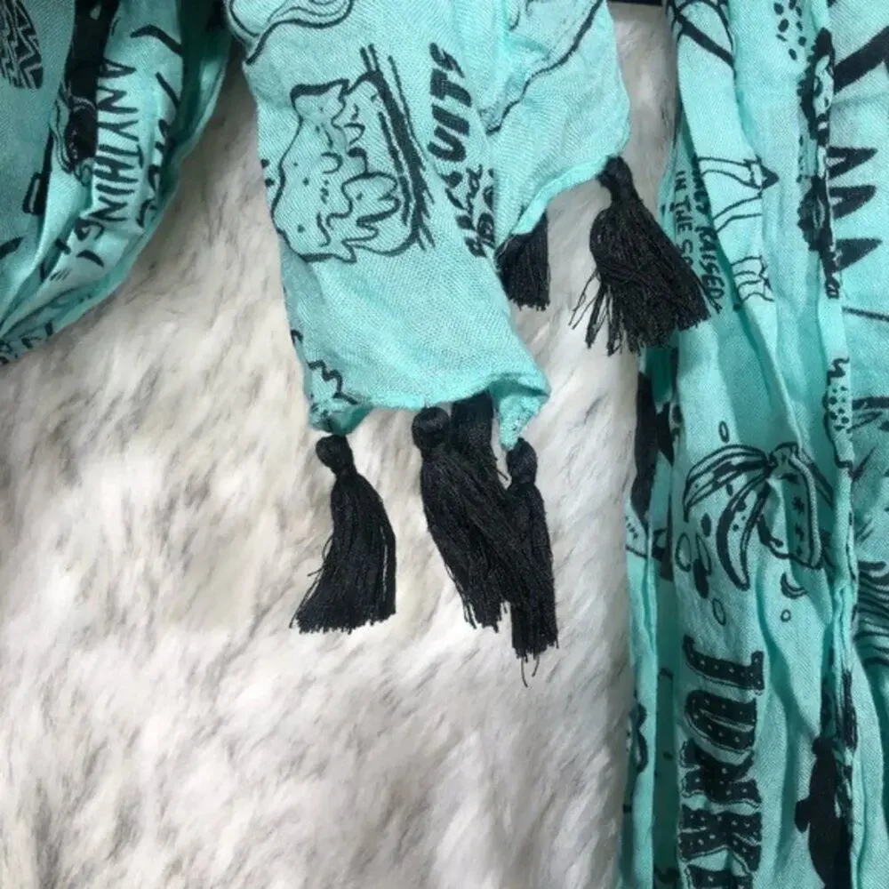 Primitives by Kathy Light Blue Southern & Country Themed Scarf